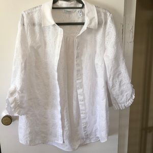 White eyelet shirt